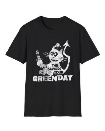 Green Day Cat and Sword Unisex Softstyle T-shirt