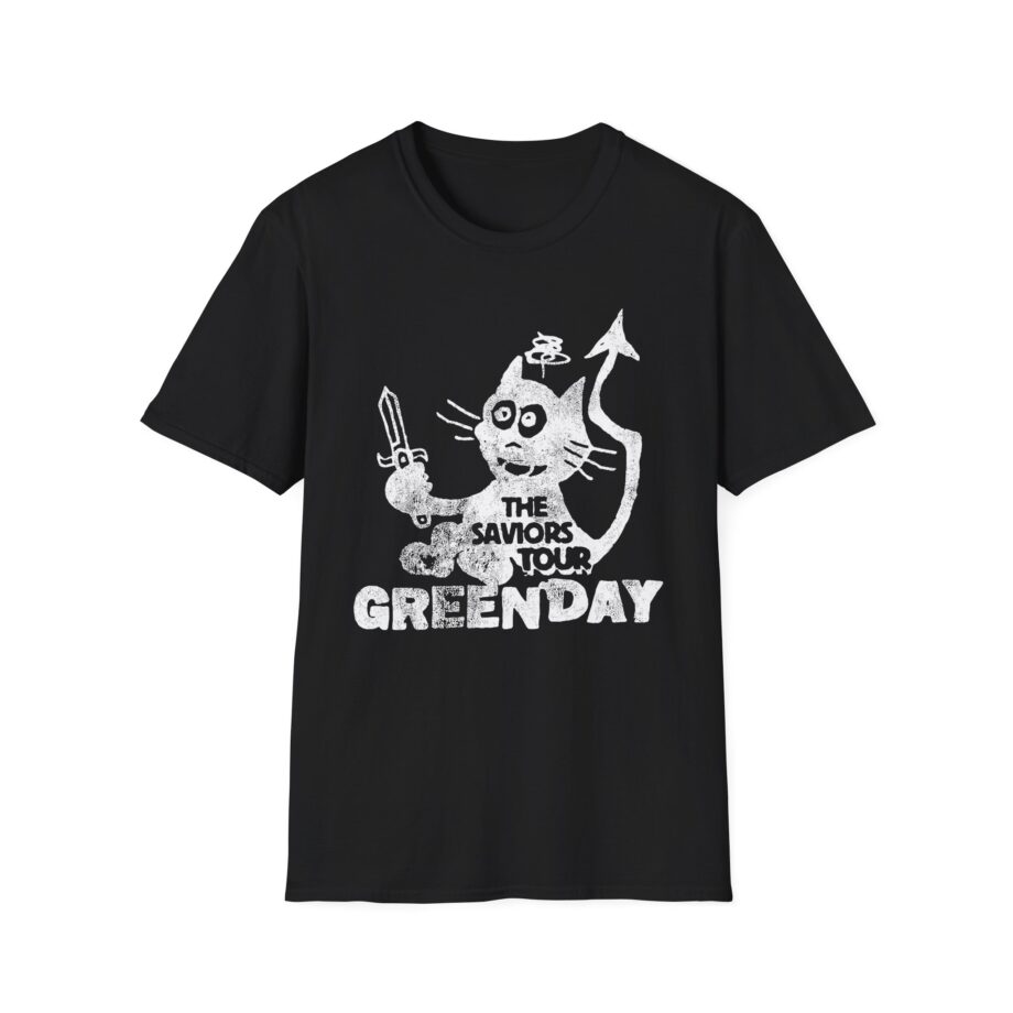 Green Day Cat and Sword Unisex Softstyle T-shirt