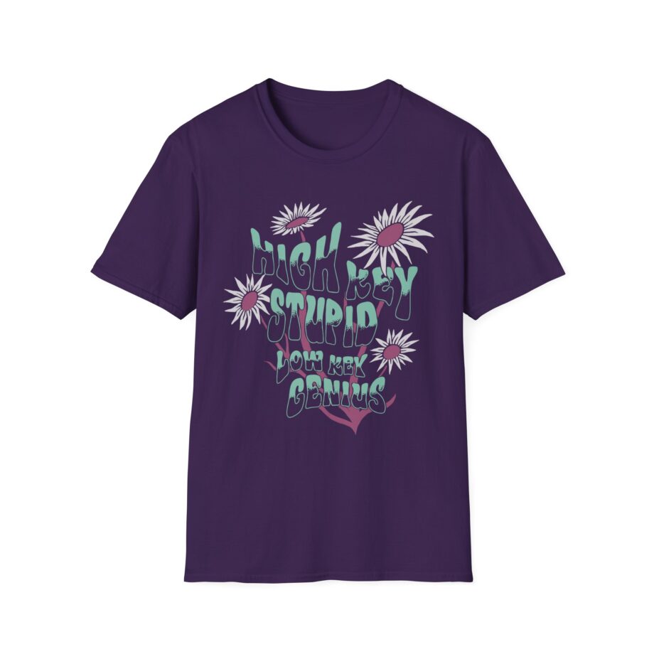 High Key Stupid Low Key Genius Unisex Softstyle T-Shirt