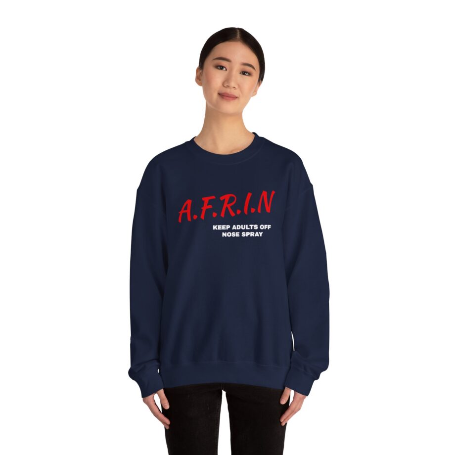 Nate Bargatze Afrin Keep Adults of Nose Spray Unisex Heavy Blend™ Crewneck Sweatshirt