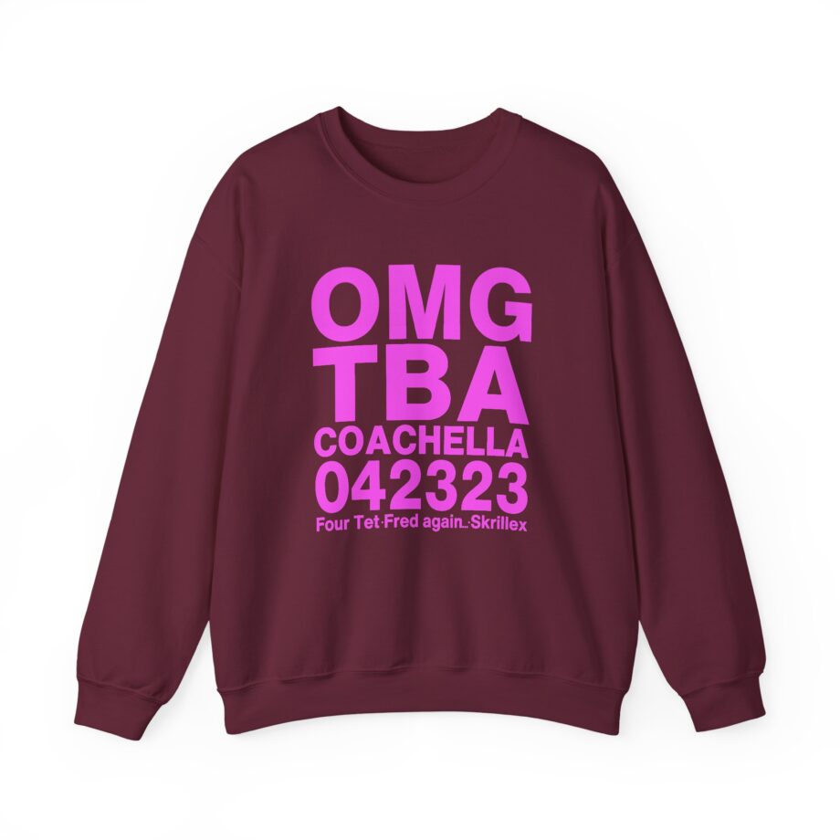 Skrillex OMG ТВА COACHELLA 042323 Four Tet. Fred again Unisex Heavy Blend™ Crewneck Sweatshirt