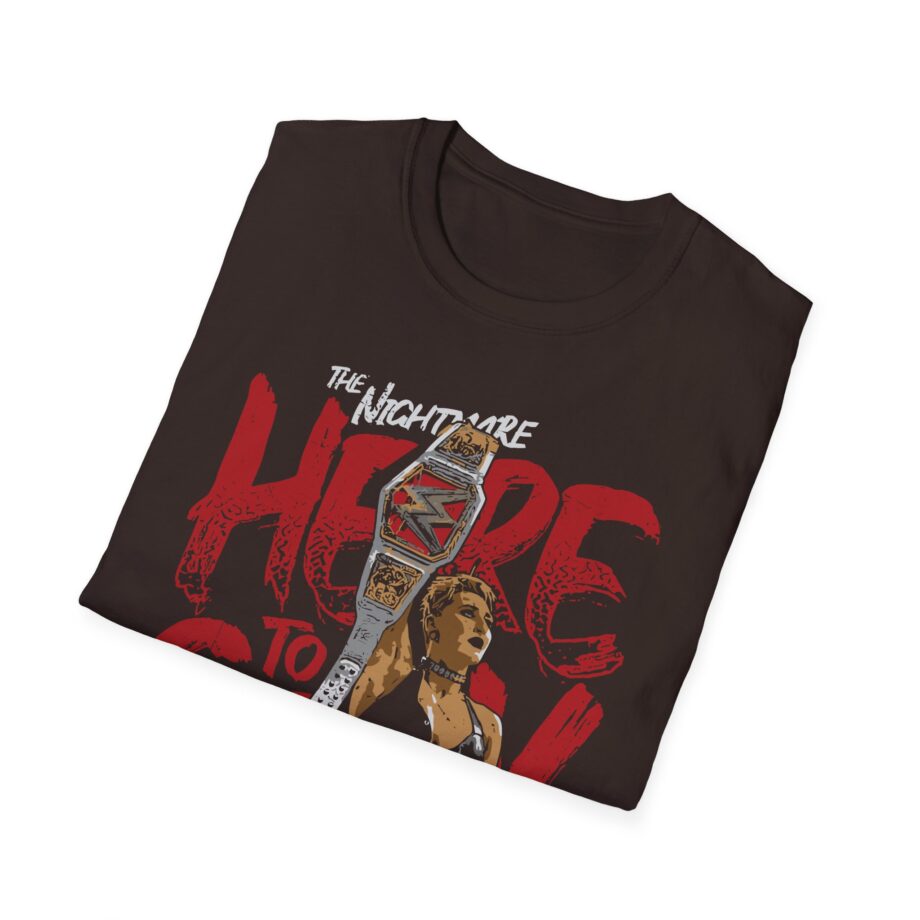 Rhea Ripley Here to Stay WHT Unisex Softstyle T-Shirt
