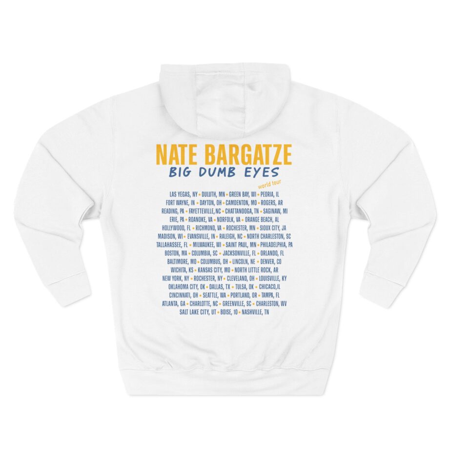Nate Bargatze Big Dumb Eyes Tour Three-Panel Fleece Hoodie