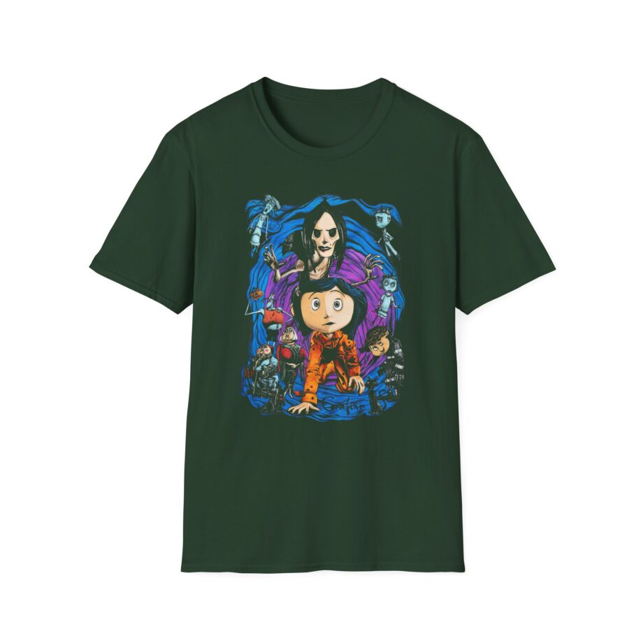 Coraline Spiral Tunnel Character Unisex Softstyle T-shirt
