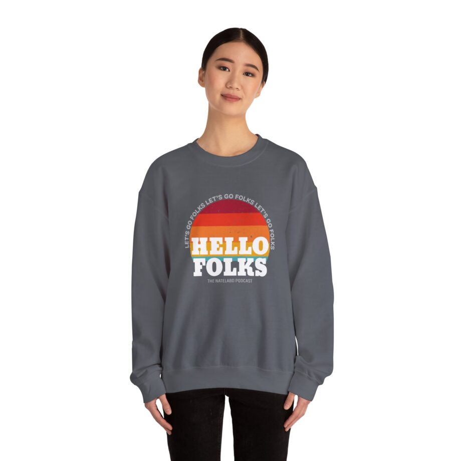Nate Bargatze Hello Folks Unisex Heavy Blend™ Crewneck Sweatshirt