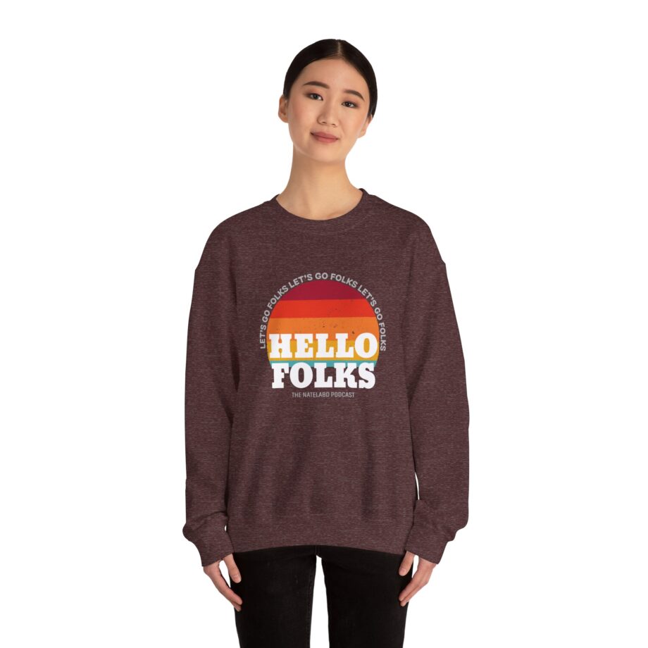 Nate Bargatze Hello Folks Unisex Heavy Blend™ Crewneck Sweatshirt