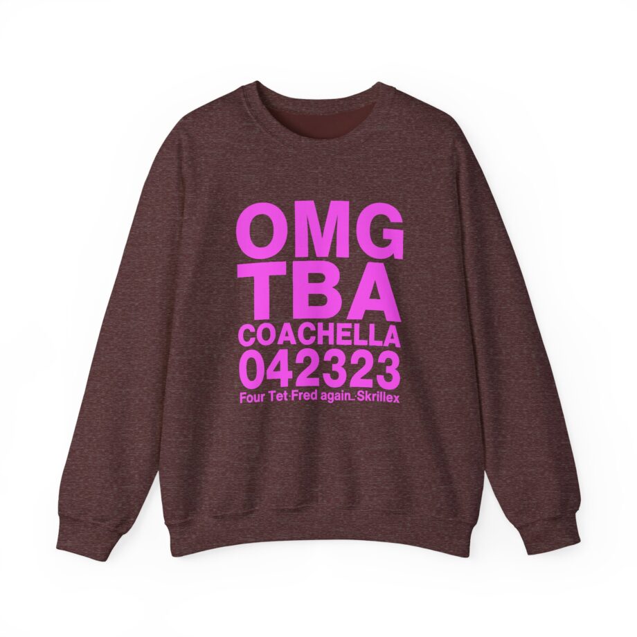 Skrillex OMG ТВА COACHELLA 042323 Four Tet. Fred again Unisex Heavy Blend™ Crewneck Sweatshirt
