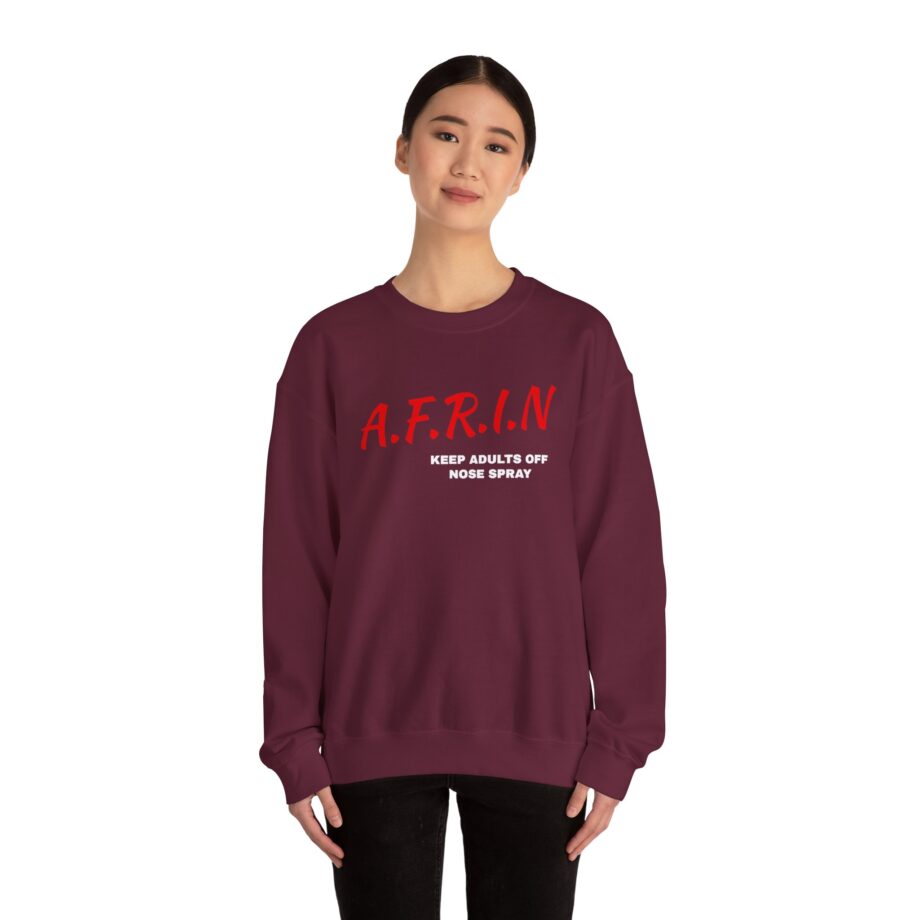 Nate Bargatze Afrin Keep Adults of Nose Spray Unisex Heavy Blend™ Crewneck Sweatshirt