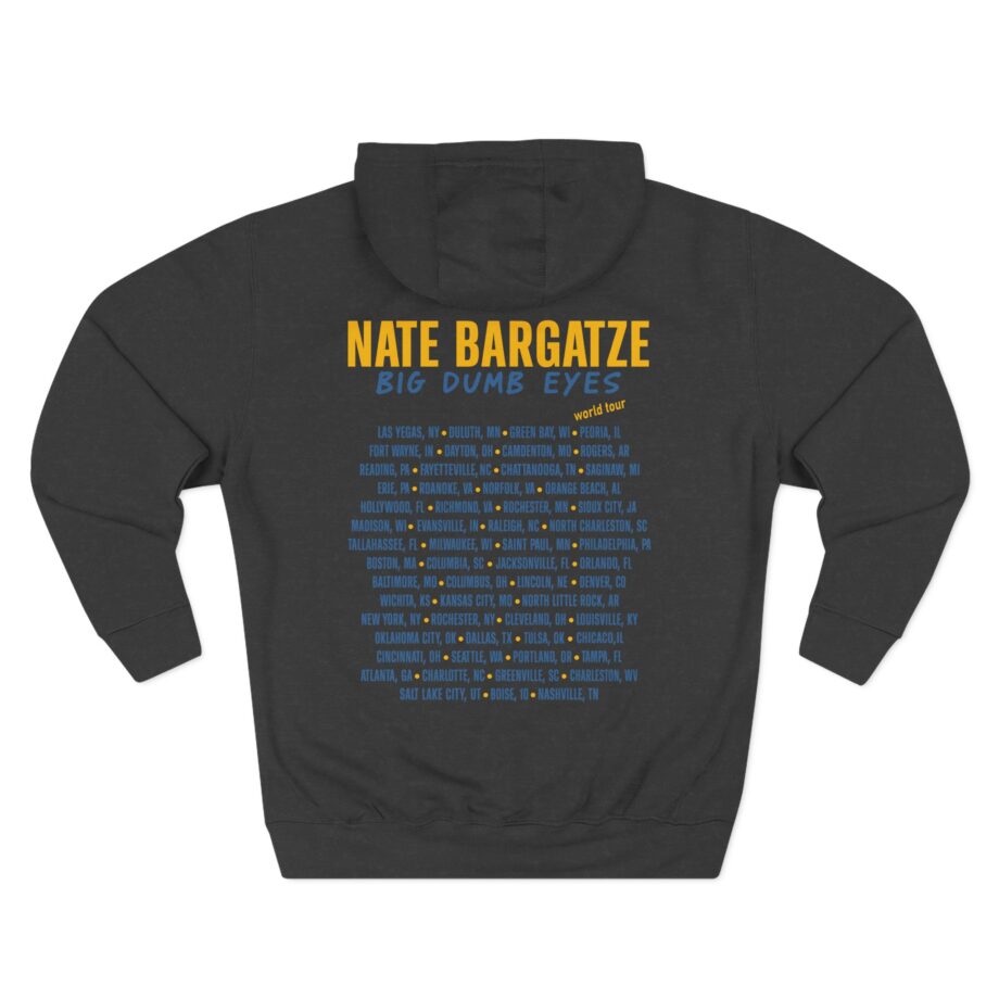Nate Bargatze Big Dumb Eyes Tour Three-Panel Fleece Hoodie