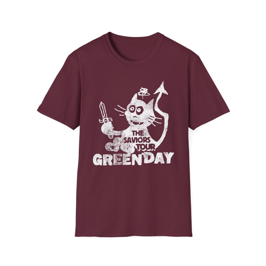 Green Day Cat and Sword Unisex Softstyle T-shirt