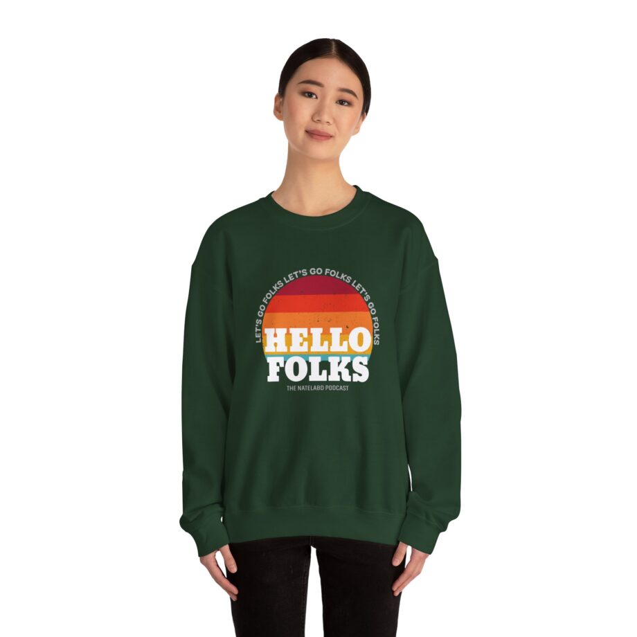 Nate Bargatze Hello Folks Unisex Heavy Blend™ Crewneck Sweatshirt