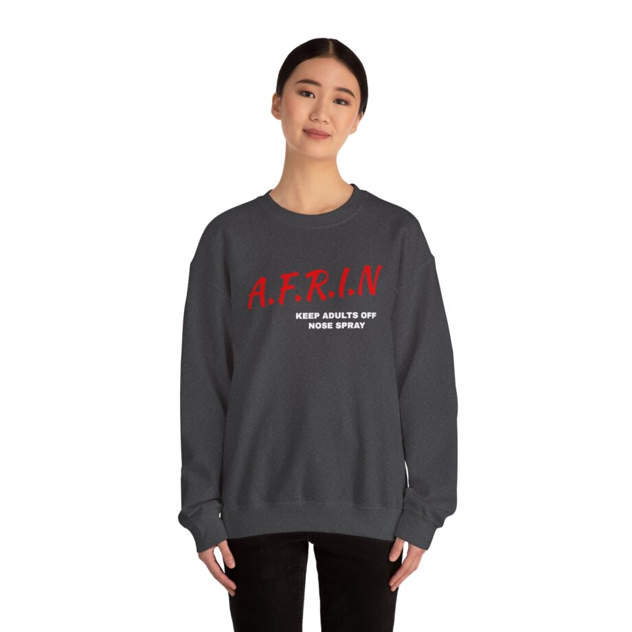 Nate Bargatze Afrin Keep Adults of Nose Spray Unisex Heavy Blend™ Crewneck Sweatshirt
