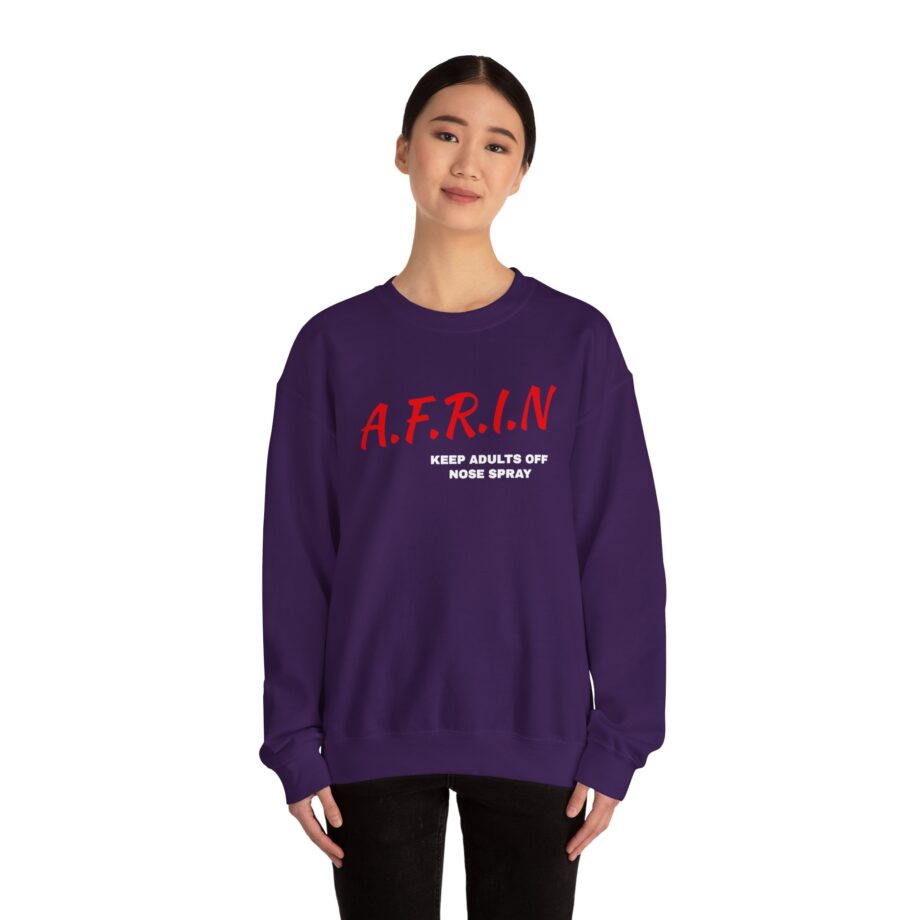 Nate Bargatze Afrin Keep Adults of Nose Spray Unisex Heavy Blend™ Crewneck Sweatshirt