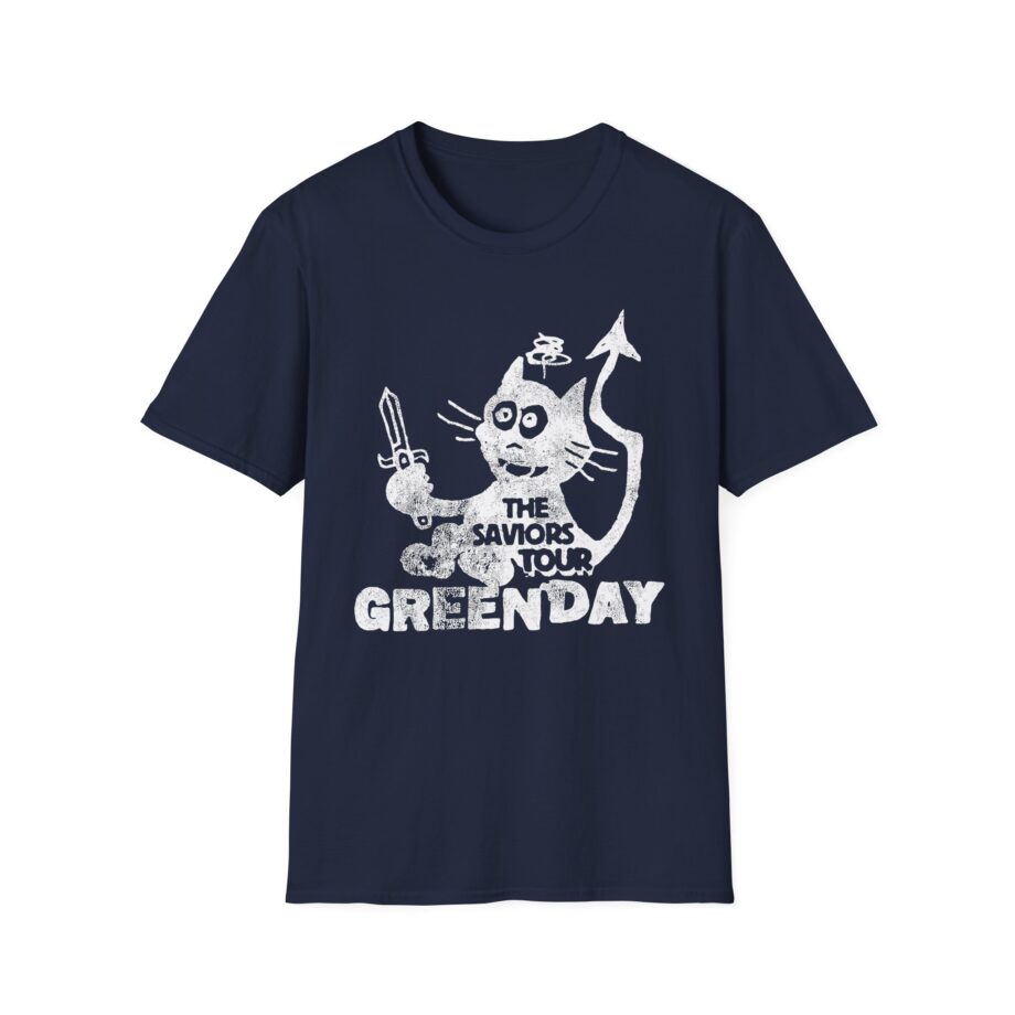Green Day Cat and Sword Unisex Softstyle T-shirt