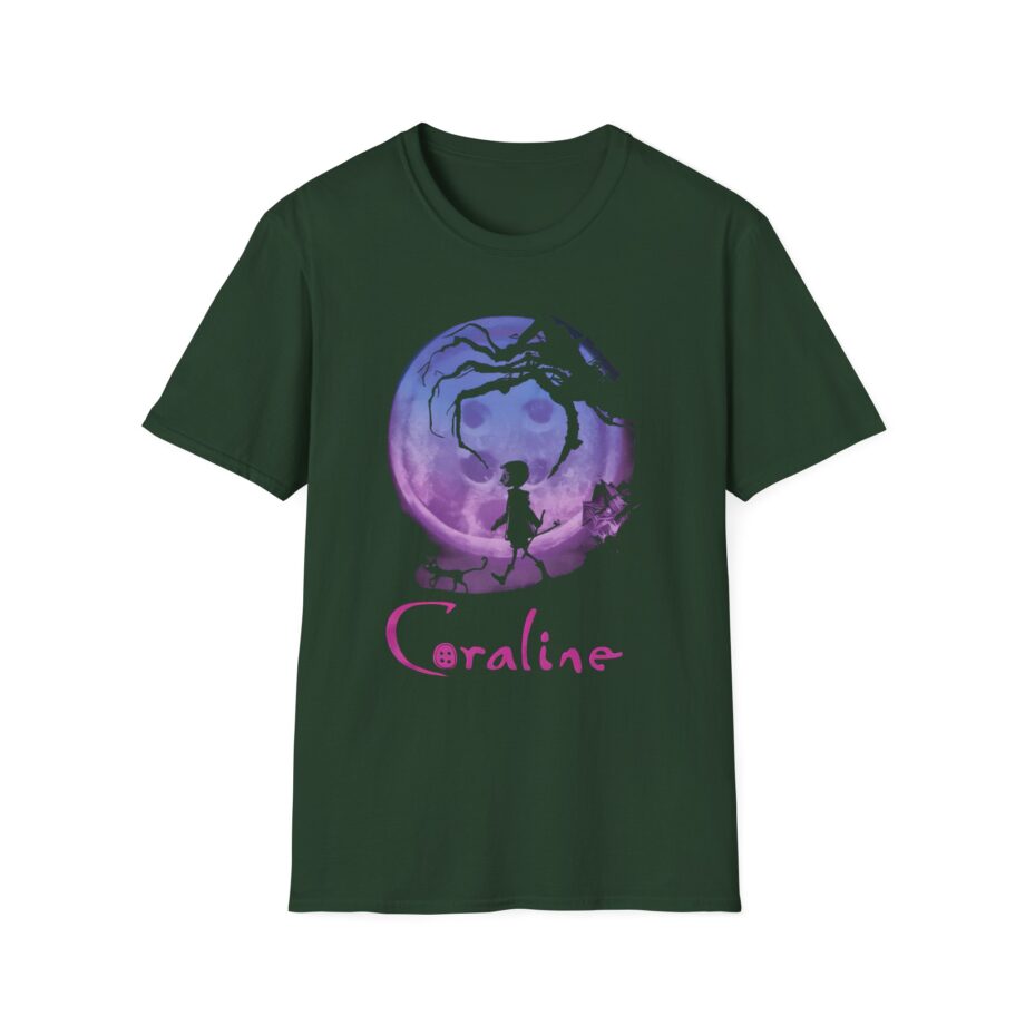 Coraline Button Moon Jumbo Print Unisex Softstyle T-shirt