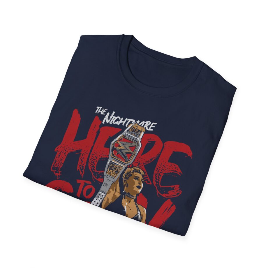 Rhea Ripley Here to Stay WHT Unisex Softstyle T-Shirt