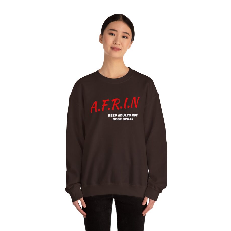Nate Bargatze Afrin Keep Adults of Nose Spray Unisex Heavy Blend™ Crewneck Sweatshirt