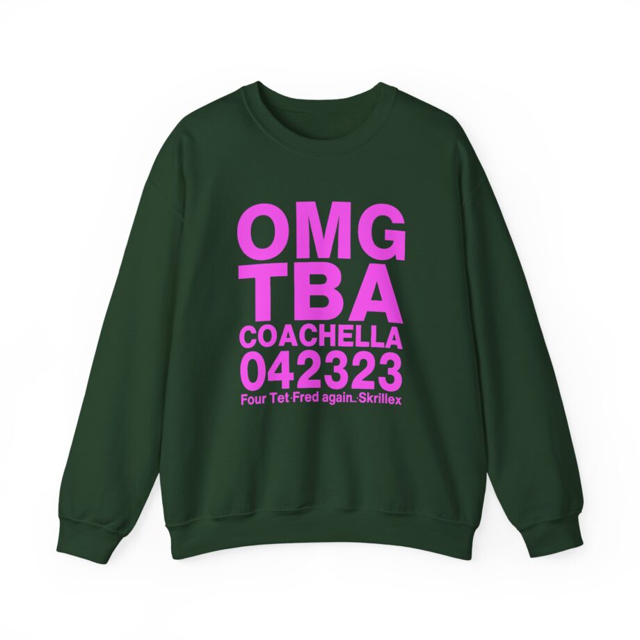 Skrillex OMG ТВА COACHELLA 042323 Four Tet. Fred again Unisex Heavy Blend™ Crewneck Sweatshirt