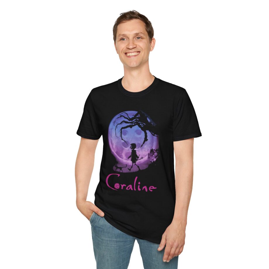 Coraline Button Moon Jumbo Print Unisex Softstyle T-shirt