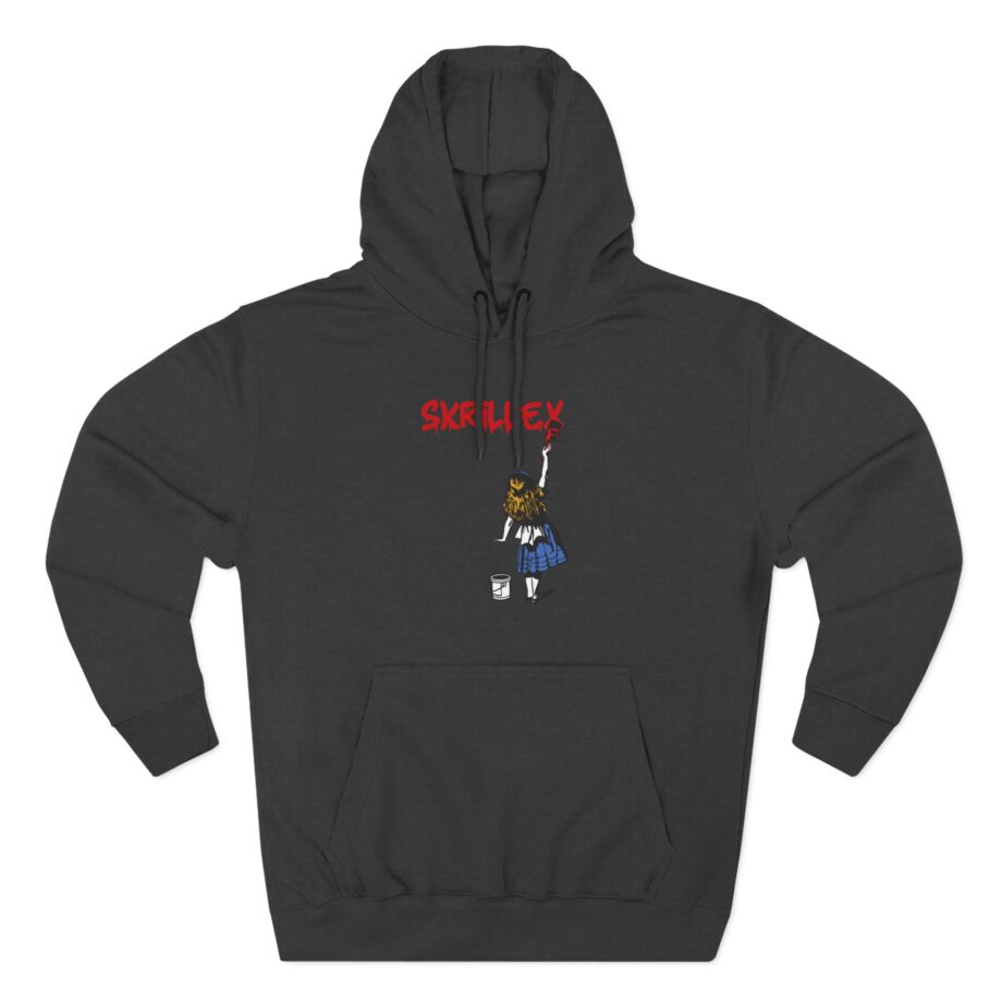 Skrillex red girl Three-Panel Fleece Hoodie