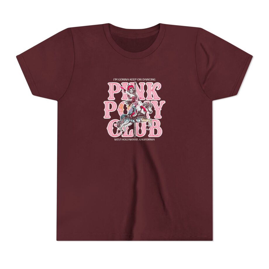 Chappell Roan Im Gonna Keep on Dancing Pink Pony Club Youth Short Sleeve Tee