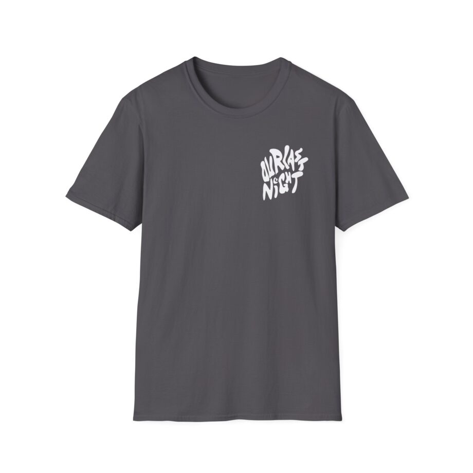 Our Last Night Black Swirl Text Unisex Softstyle T-shirt