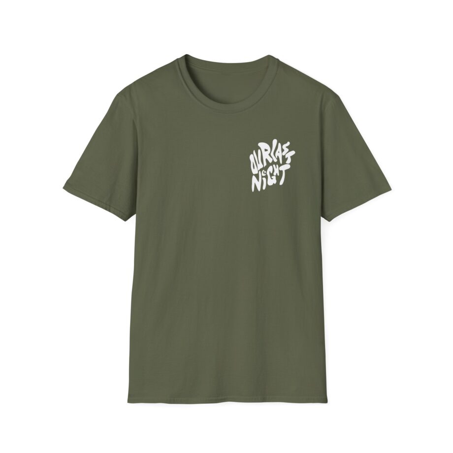 Our Last Night Black Swirl Text Unisex Softstyle T-shirt