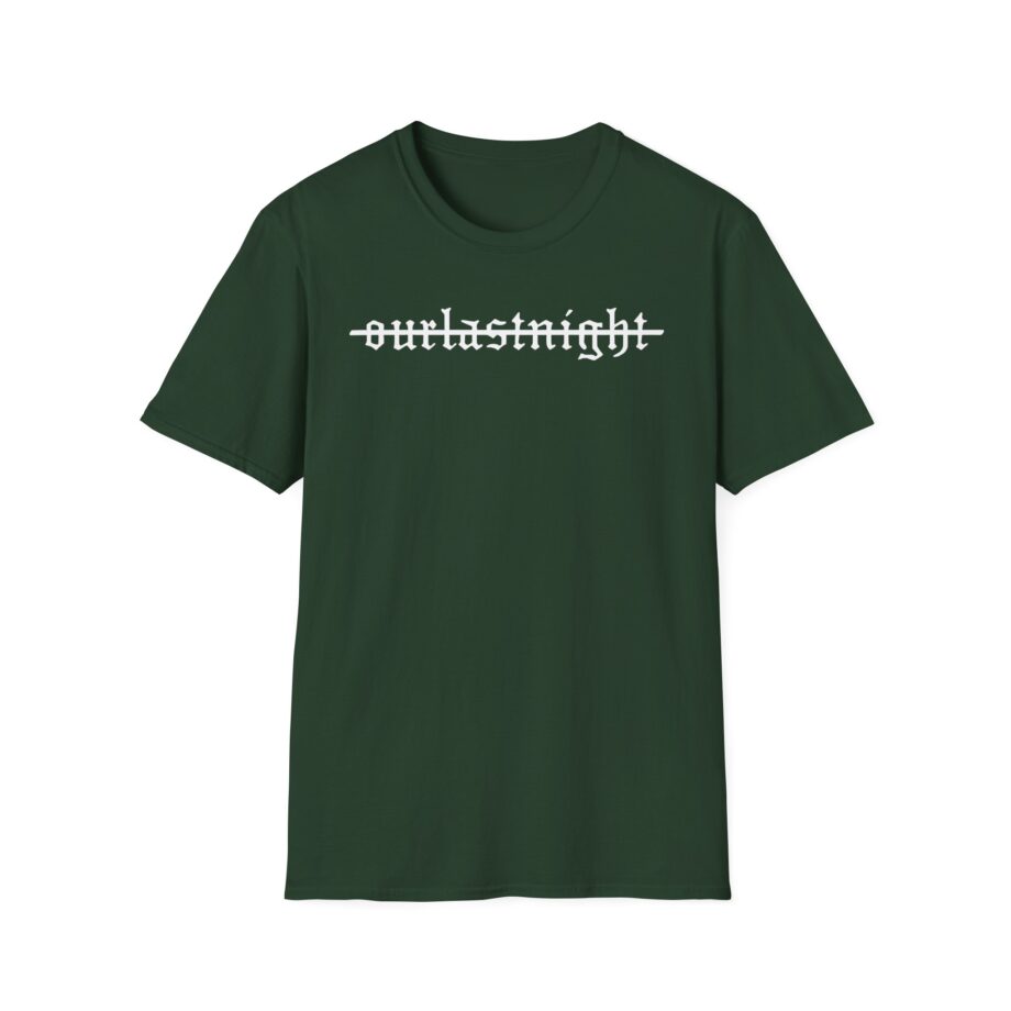 Our Last Night Black Swirl Text Unisex Softstyle T-shirt