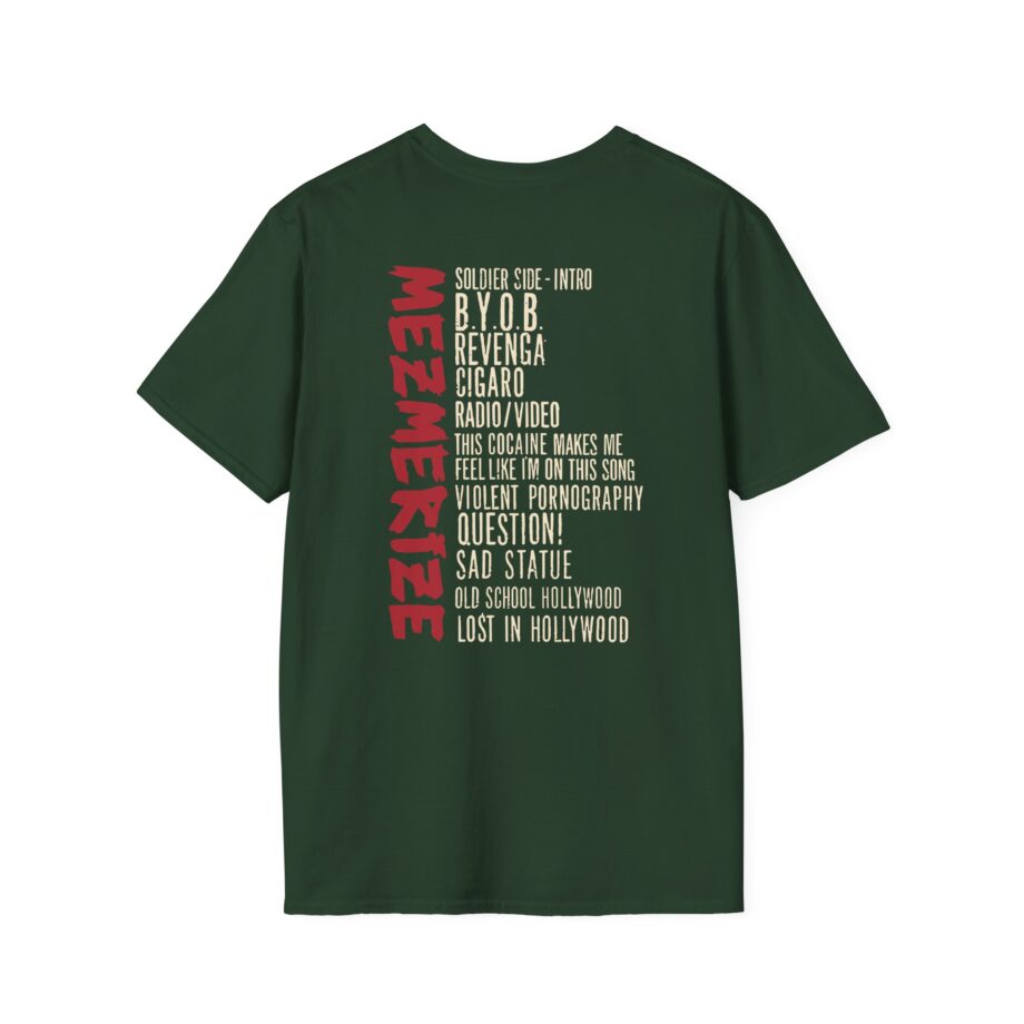 System of a Down Mezmerize Tracklist Unisex Softstyle T-Shirt