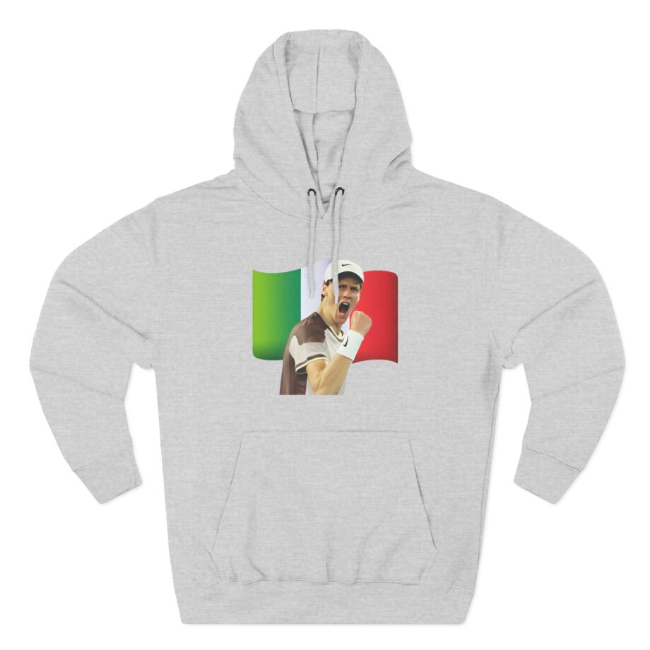 Jannik Sinner Italian Tennis Star Fan Three-Panel Fleece Hoodie