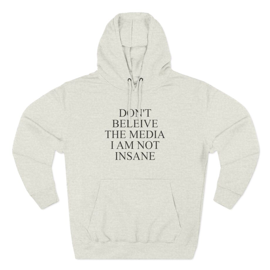 Joost Klein Don't Believe the Media I Am Not Insane Three-Panel Fleece Hoodie