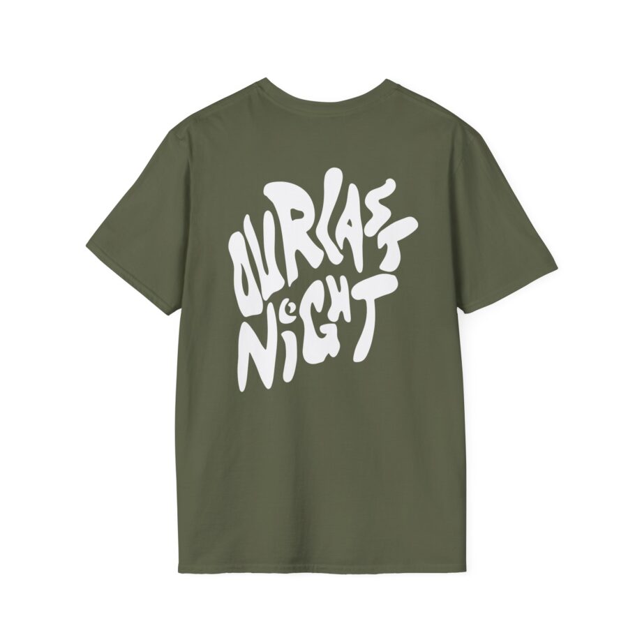 Our Last Night Black Swirl Text Unisex Softstyle T-shirt