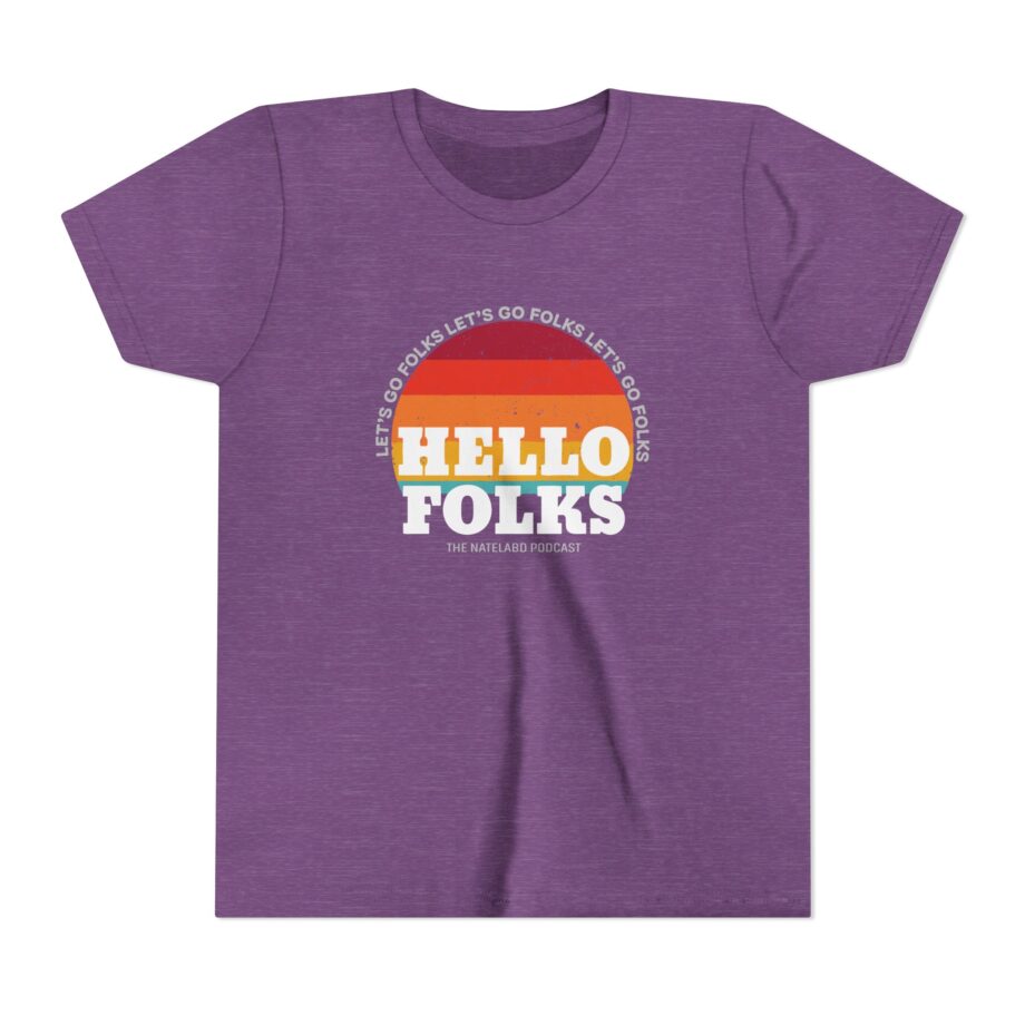 Nate Bargatze Hello Folks Youth Short Sleeve Tee
