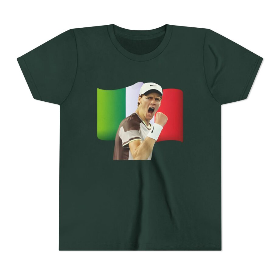 Jannik Sinner Italian Tennis Star Fan Youth Short Sleeve Tee