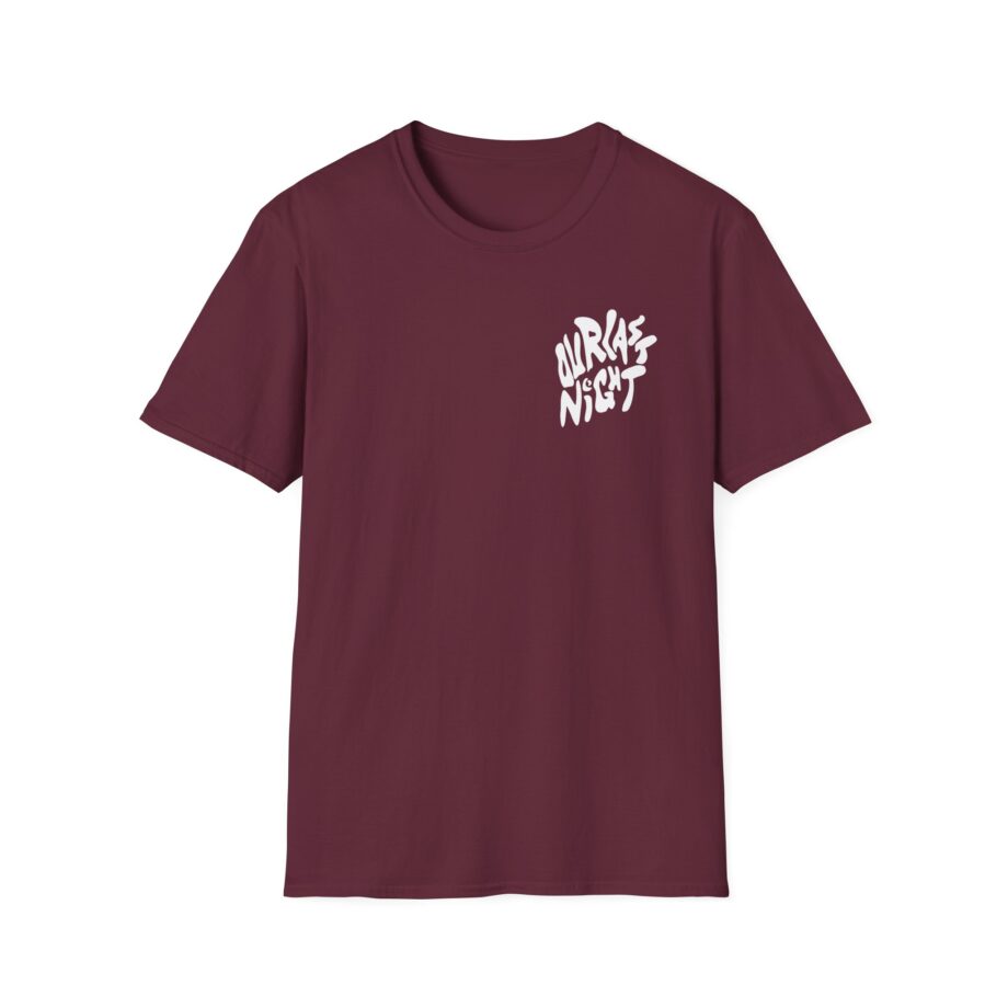 Our Last Night Black Swirl Text Unisex Softstyle T-shirt