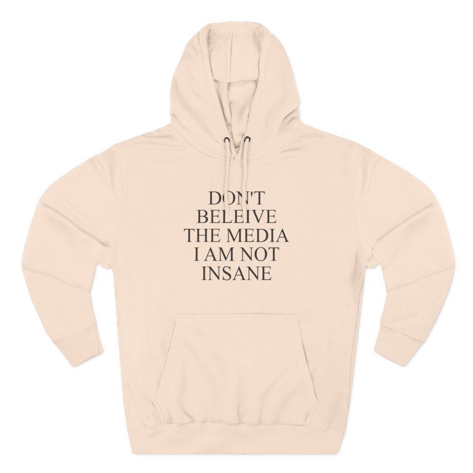 Joost Klein Don't Believe the Media I Am Not Insane Three-Panel Fleece Hoodie