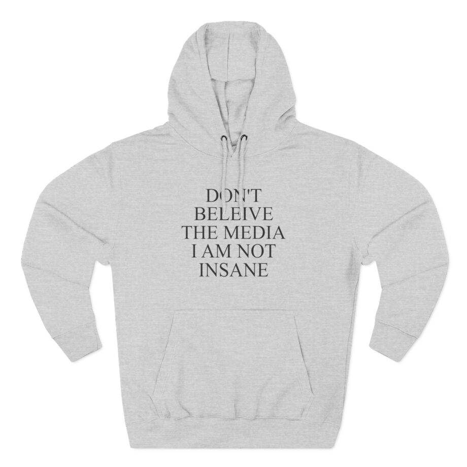 Joost Klein Don't Believe the Media I Am Not Insane Three-Panel Fleece Hoodie
