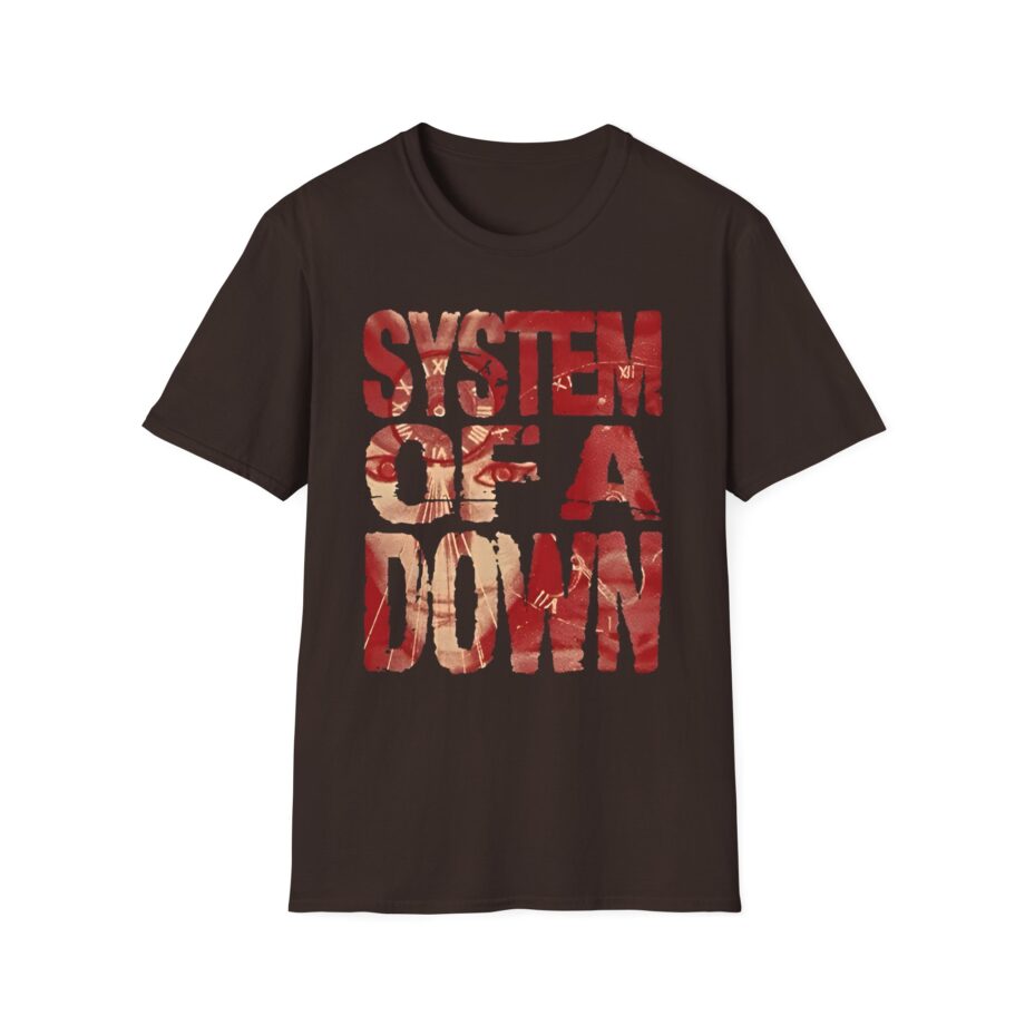 System of a Down Mezmerize Tracklist Unisex Softstyle T-Shirt