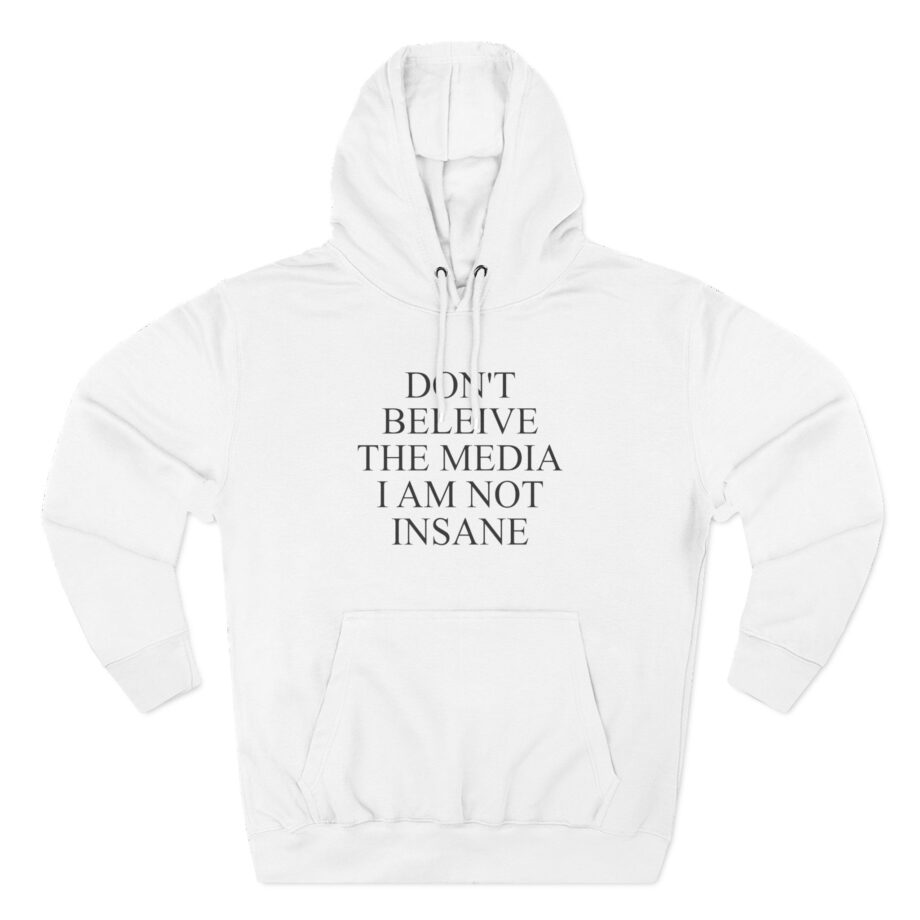 Joost Klein Don't Believe the Media I Am Not Insane Three-Panel Fleece Hoodie