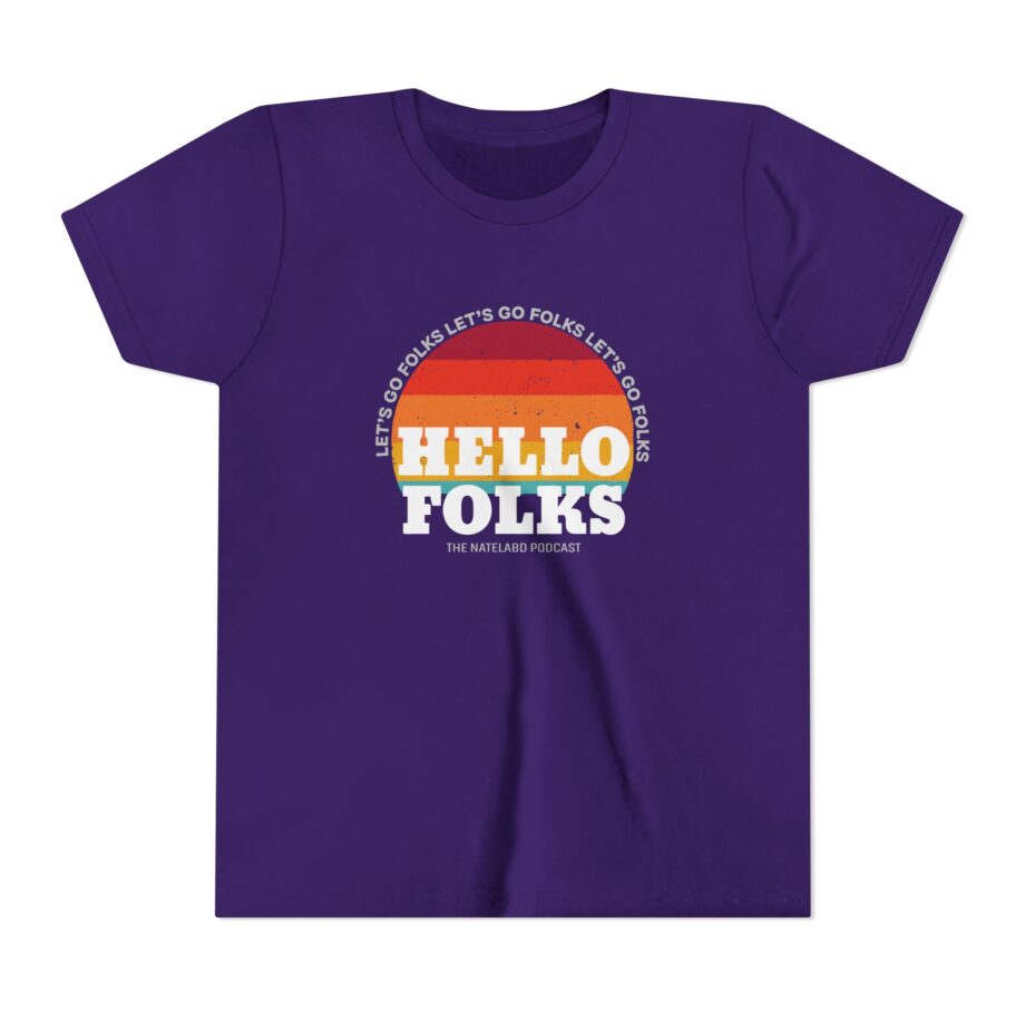 Nate Bargatze Hello Folks Youth Short Sleeve Tee