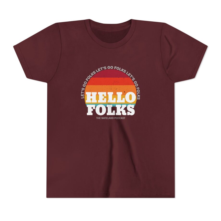 Nate Bargatze Hello Folks Youth Short Sleeve Tee