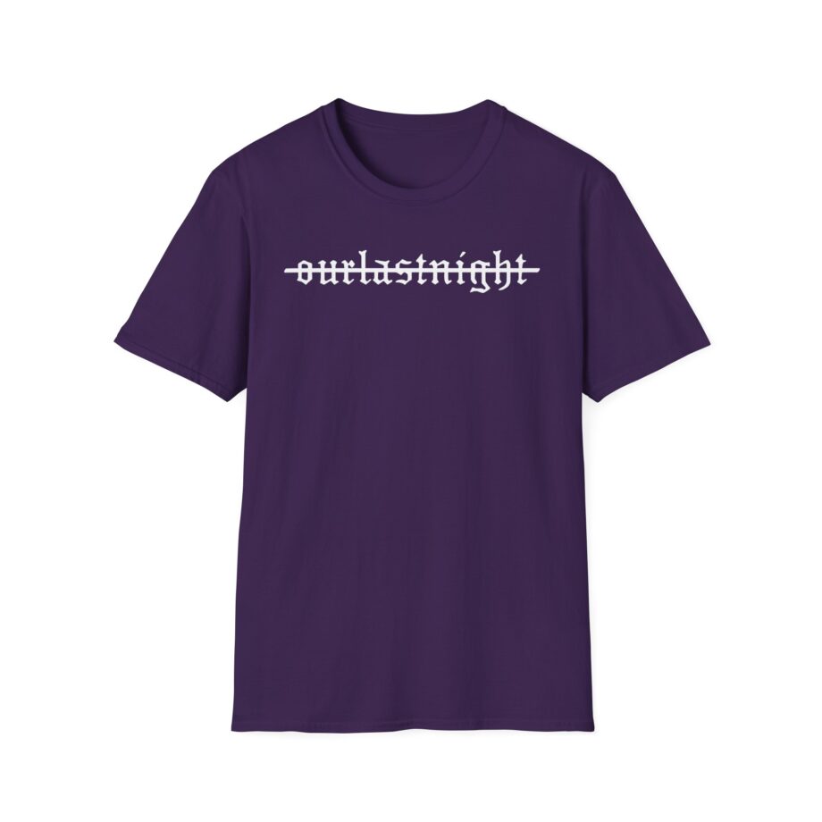 Our Last Night Black Swirl Text Unisex Softstyle T-shirt