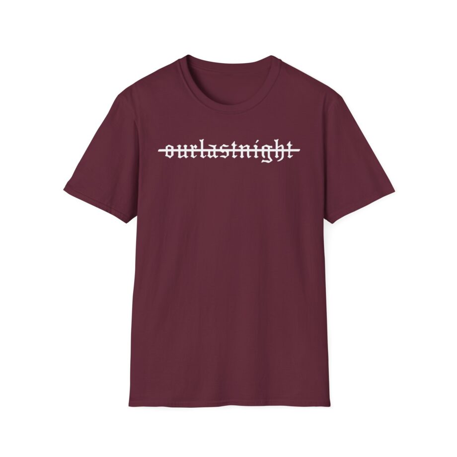 Our Last Night Black Swirl Text Unisex Softstyle T-shirt
