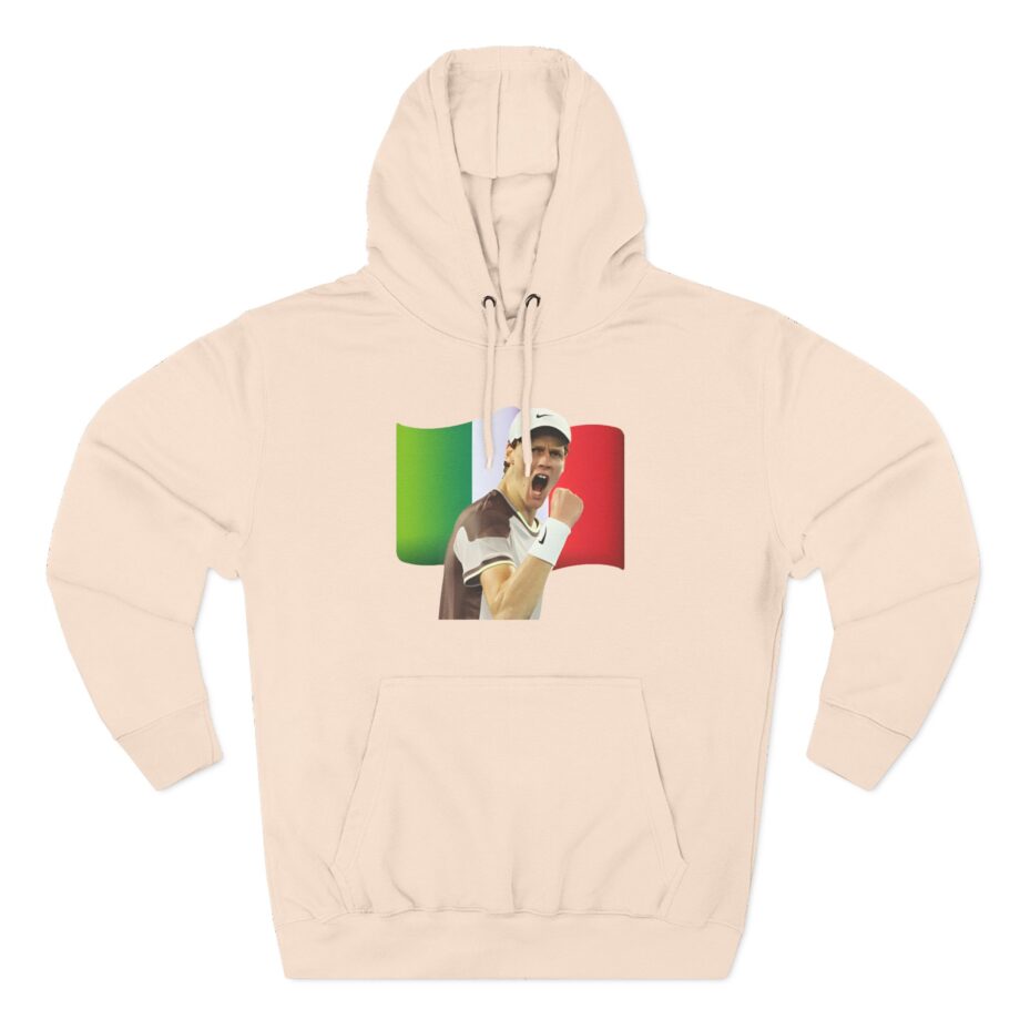 Jannik Sinner Italian Tennis Star Fan Three-Panel Fleece Hoodie