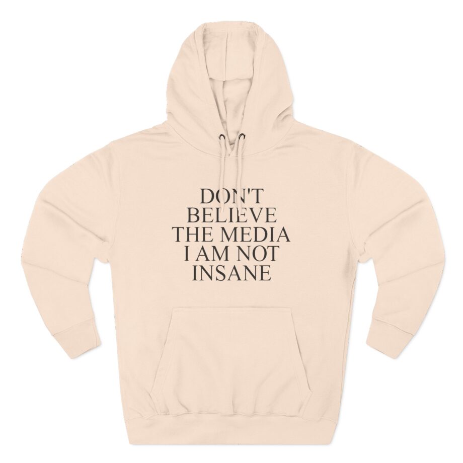 Joost Klein Don't Believe the Media I Am Not Insane Three-Panel Fleece Hoodie