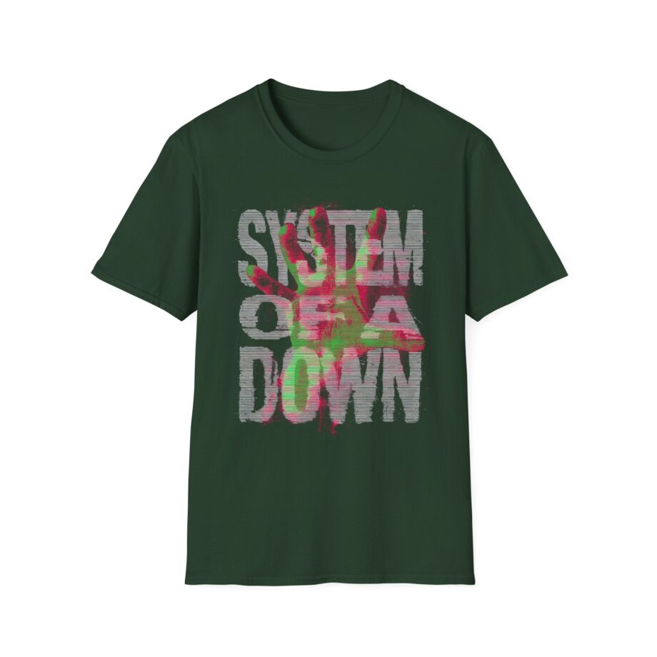 System of a Down Neon Hand Unisex Softstyle T-Shirt