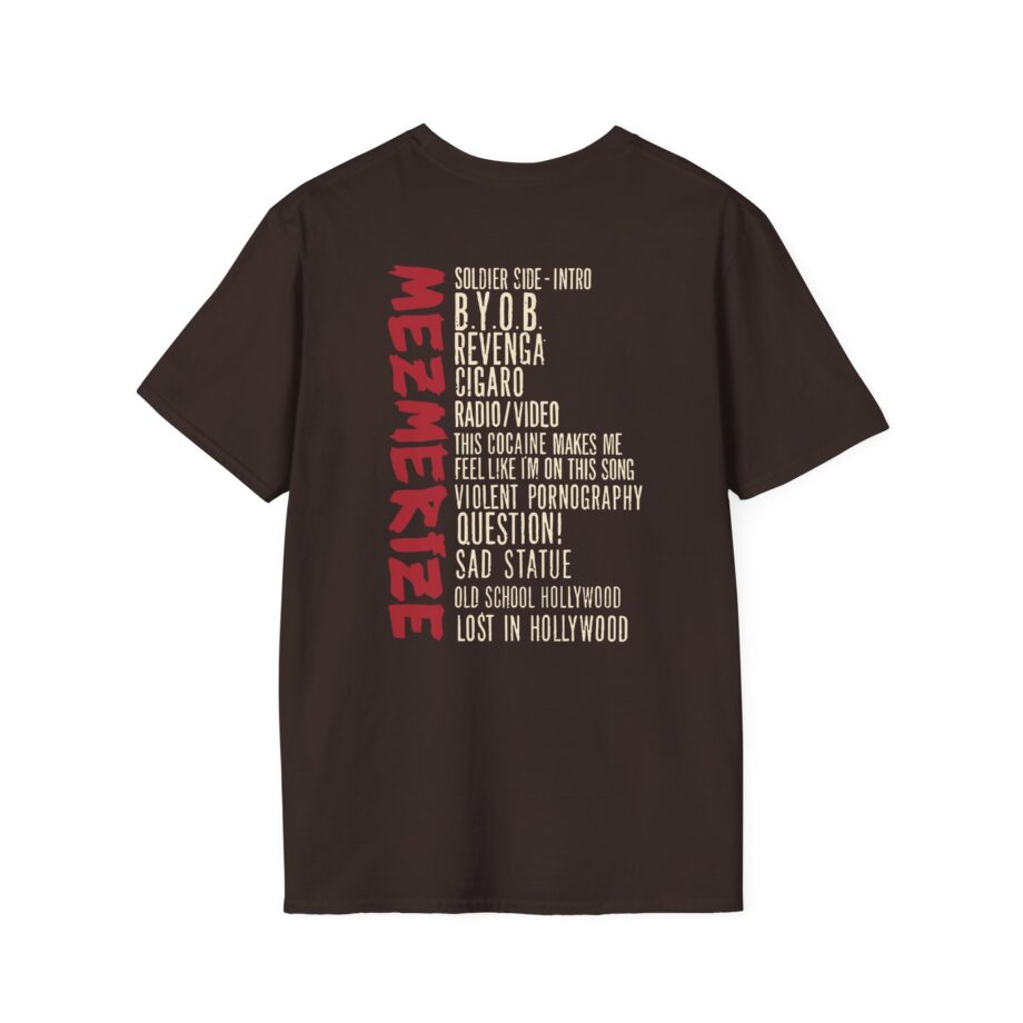 System of a Down Mezmerize Tracklist Unisex Softstyle T-Shirt
