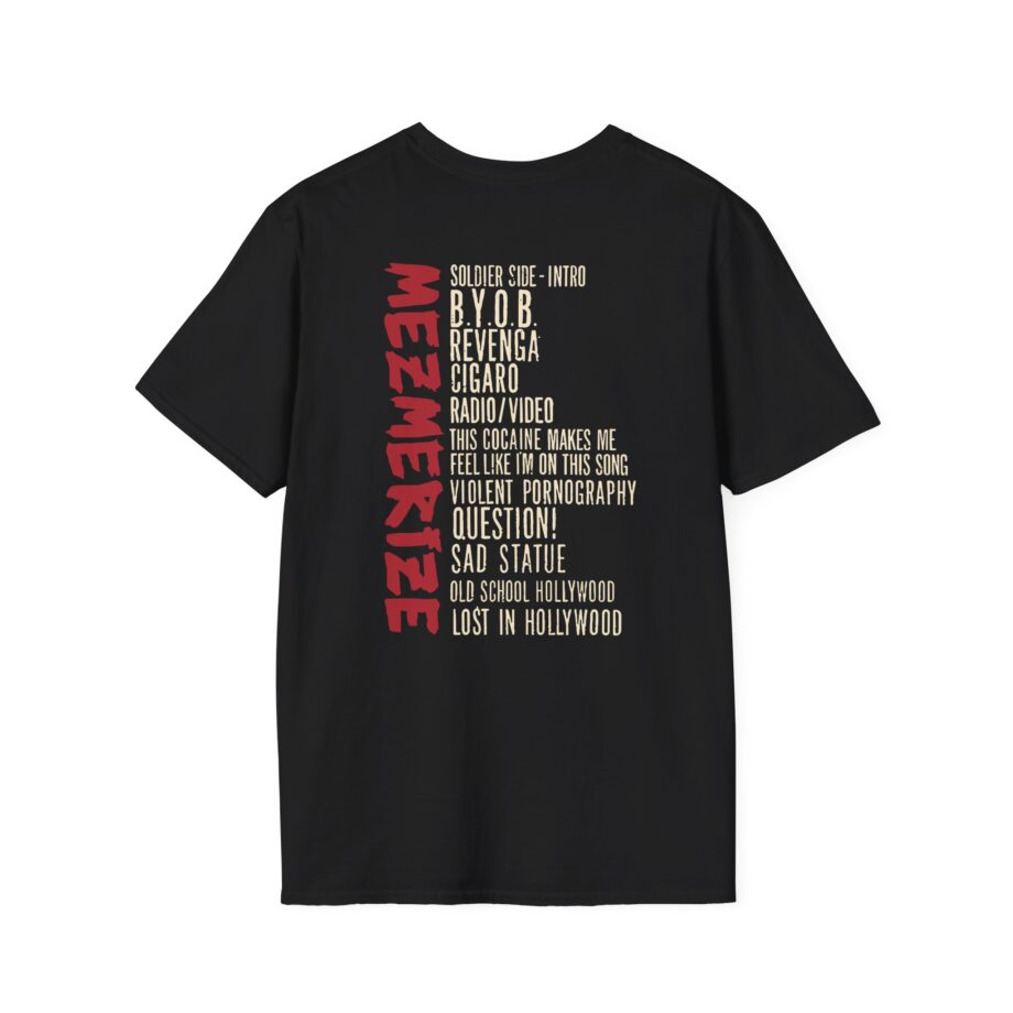 System of a Down Mezmerize Tracklist Unisex Softstyle T-Shirt