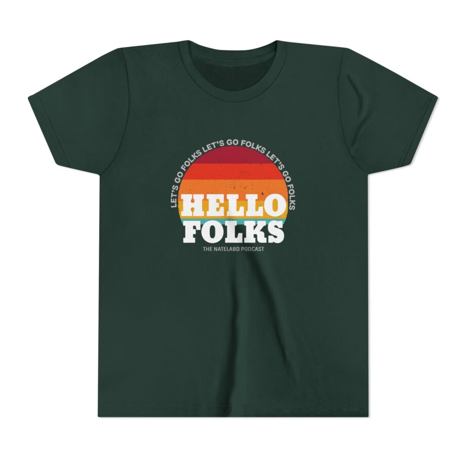 Nate Bargatze Hello Folks Youth Short Sleeve Tee
