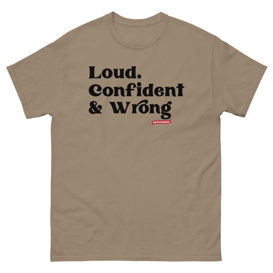 Red Handed Loud. Confident & Wrong Unisex classic tee